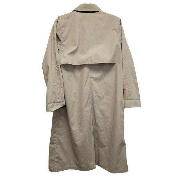 London Fog Womens 10 Petite PolyCotton Button Up Long Trench Coat w Pockets - Picture 3 of 4